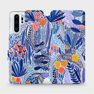Flip pouzdro Mobiwear na mobil Huawei P30 Pro - MP03P Modrá květena