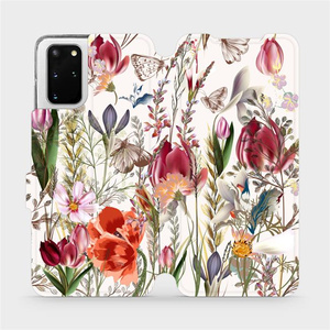 Flip pouzdro Mobiwear na mobil Samsung Galaxy S20 Plus - MP01S Rozkvetlá louka