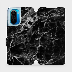 Flipové pouzdro Mobiwear na mobil Xiaomi Poco F3 - V056P Černý mramor