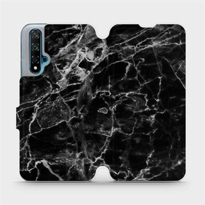Flipové pouzdro Mobiwear na mobil Huawei Nova 5T - V056P Černý mramor