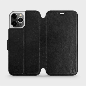Flipové pouzdro Mobiwear na mobil Apple iPhone 12 Pro v provedení C_BLS Black&Gray s šedým vnitřkem