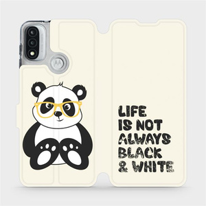 Flip pouzdro Mobiwear na mobil Motorola Moto E20 - M041S Panda - life is not always black and white