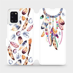 Flipové pouzdro Mobiwear na mobil Samsung Galaxy A31 - M003S Lapač a barevná pírka