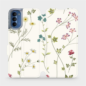 Flip pouzdro Mobiwear na mobil Motorola Moto G41 - MD03S Tenké rostlinky s květy