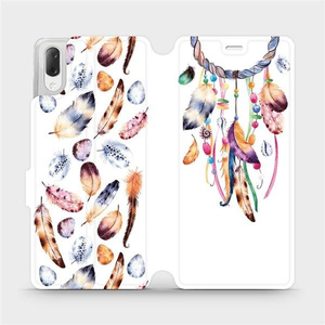 Flipové pouzdro Mobiwear na mobil Sony Xperia L3 - M003S Lapač a barevná pírka