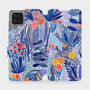 Flip pouzdro Mobiwear na mobil Samsung Galaxy A22 4G - MP03P Modrá květena