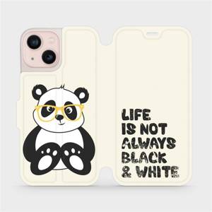Flip pouzdro Mobiwear na mobil Apple iPhone 13 Mini - M041S Panda - life is not always black and white