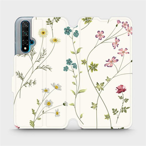 Flipové pouzdro Mobiwear na mobil Huawei Nova 5T - MD03S Tenké rostlinky s květy