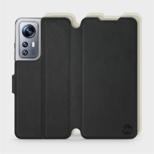 Etui Soft Touch do Xiaomi 12S - wzór Satynowa czerń z platyną