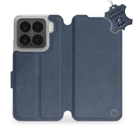 Etui ze skóry naturalnej do Xiaomi 15 - wzór Blue Leather