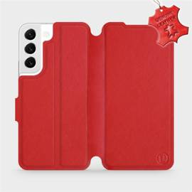 Etui ze skóry naturalnej do Samsung Galaxy S22 - wzór Red Leather