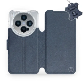 Etui ze skóry naturalnej do Vivo X300 - wzór Blue Leather