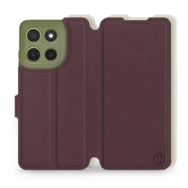 Etui Soft Touch do Motorola Moto G15 - wzór Matowy burgund z platyną