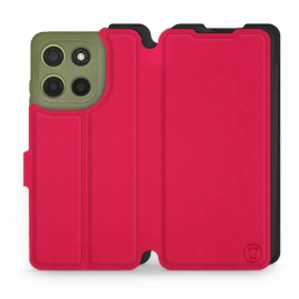 Etui Soft Touch do Motorola Moto G15 - wzór Żywa czerwień z czernią