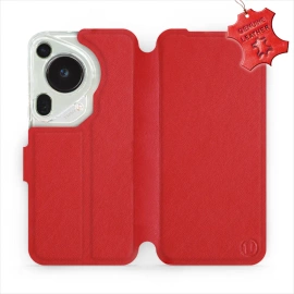 Etui ze skóry naturalnej do Huawei Pura 70 Ultra - wzór Red Leather