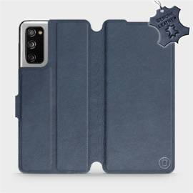 Etui ze skóry naturalnej do Samsung Galaxy S20 FE - wzór Blue Leather