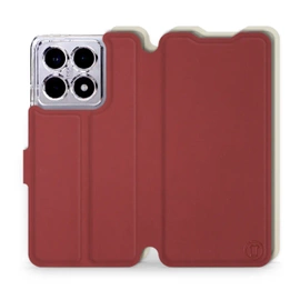 Etui Soft Touch do Xiaomi 14T - wzór Zachodząca czerwień z platyną