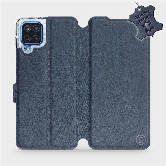 Etui ze skóry naturalnej do Samsung Galaxy M12 - wzór Blue Leather