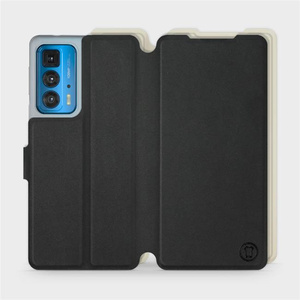 Etui Soft Touch do Motorola Edge 20 Pro - wzór Satynowa czerń z platyną