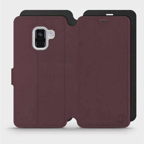 Etui Soft Touch do Samsung Galaxy A8 2018 - wzór Matowy burgund z czernią