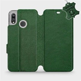 Etui ze skóry naturalnej do Huawei P20 Lite - wzór Green Leather