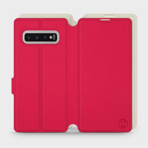 Etui Soft Touch do Samsung Galaxy S10 Plus - wzór Żywa czerwień z platyną