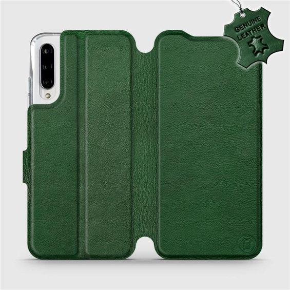 Etui ze skóry naturalnej do Xiaomi Mi A3 - wzór Green Leather