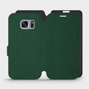 Etui Soft Touch do Samsung Galaxy S7 Edge - wzór Miejska zieleń z czernią