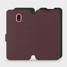 Etui Soft Touch do Xiaomi Redmi 8a - wzór Matowy burgund z czernią