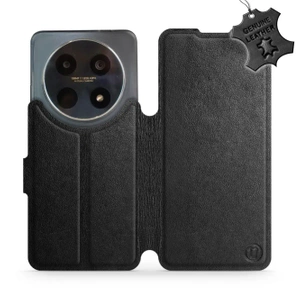 Etui ze skóry naturalnej do Huawei Nova 12i - wzór Black Leather