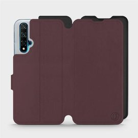 Etui Soft Touch do Huawei Nova 5T - wzór Matowy burgund z czernią