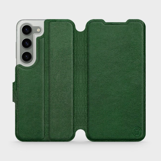Etui ze skóry naturalnej do Samsung Galaxy S23 - wzór Green Leather