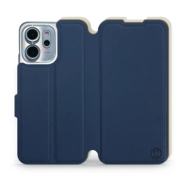 Etui Soft Touch do OPPO Reno 14 F 5G - wzór Głęboki granat z platyną