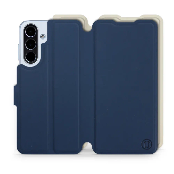 Etui Soft Touch do Samsung Galaxy A56 5G - wzór Głęboki granat z platyną