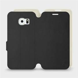 Etui Soft Touch do Samsung Galaxy S6 Edge - wzór Satynowa czerń z platyną