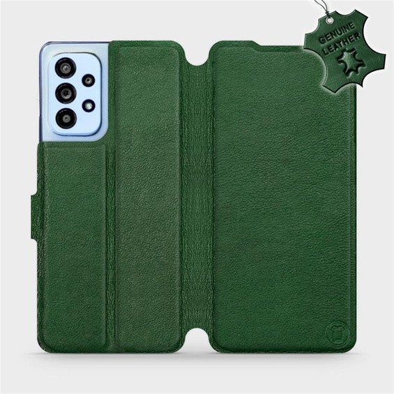 Etui ze skóry naturalnej do Samsung Galaxy A53 5G - wzór Green Leather