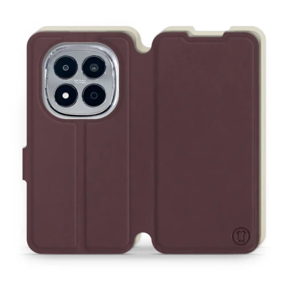 Etui Soft Touch do Xiaomi Redmi Note 15 Pro 5G - wzór Matowy burgund z platyną