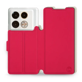 Etui Soft Touch do Infinix Note 40 Pro Plus - wzór Żywa czerwień z platyną