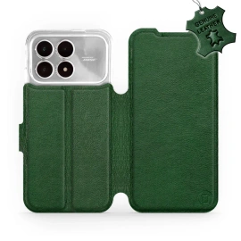 Etui ze skóry naturalnej do Xiaomi Poco F8 Pro - wzór Green Leather