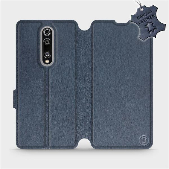 Etui ze skóry naturalnej do Xiaomi Mi 9T Pro - wzór Blue Leather