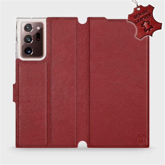 Etui ze skóry naturalnej do Samsung Galaxy Note 20 Ultra - wzór Dark Red Leather