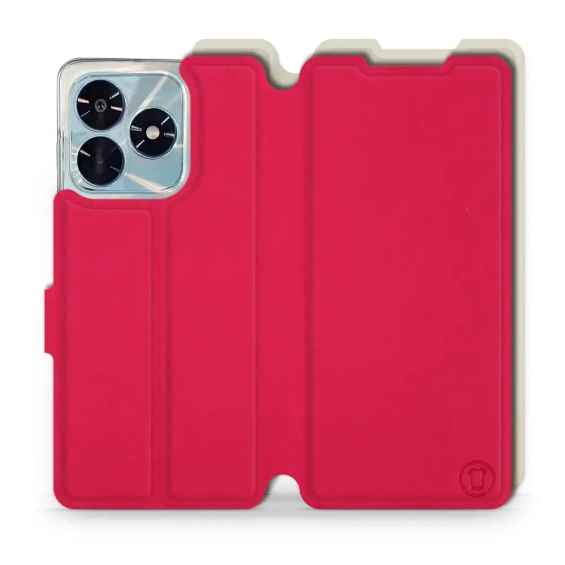 Etui Soft Touch do Huawei Honor X5c Plus - wzór Żywa czerwień z platyną