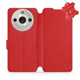 Etui ze skóry naturalnej do Realme 11 Pro Plus - wzór Red Leather
