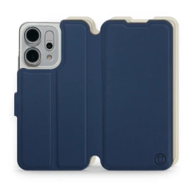 Etui Soft Touch do OPPO Reno 14 5G - wzór Głęboki granat z platyną