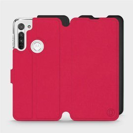 Etui Soft Touch do Motorola Moto G8 - wzór Żywa czerwień z czernią