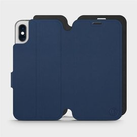 Etui Soft Touch do Apple iPhone XS - wzór Głęboki granat z czernią
