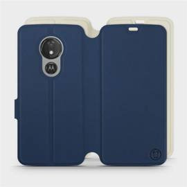Etui Soft Touch do Motorola Moto G7 Power - wzór Głęboki granat z platyną