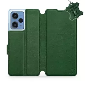 Etui ze skóry naturalnej do Xiaomi Redmi Note 12 Pro 5G - wzór Green Leather