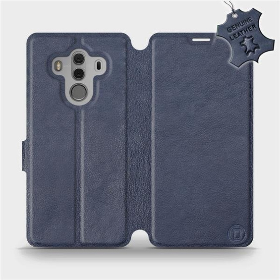 Etui ze skóry naturalnej do Huawei Mate 10 Pro - wzór Blue Leather