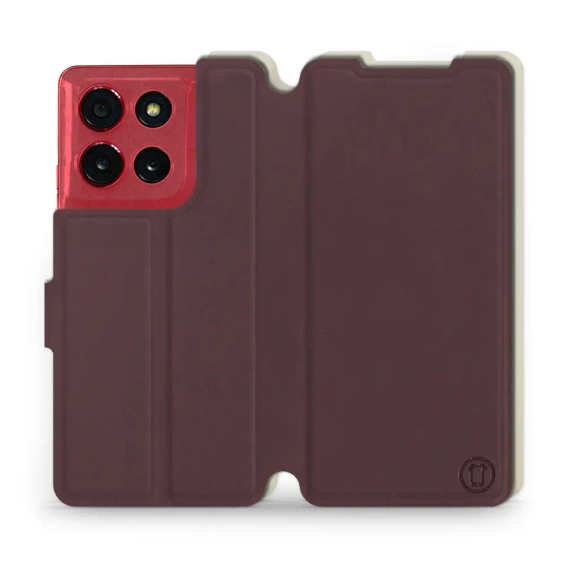 Etui Soft Touch do Motorola Moto G86 Power 5G - wzór Matowy burgund z platyną